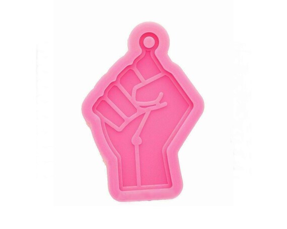Black Power Fist Hand DIY Resin Art Craft Keychain Keyring Jewelry Silicone Mold