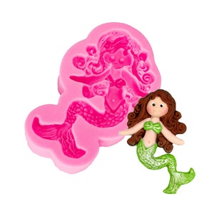 Mermaid girl silicone mold,Mermaid Silicone Mold, Mermaid Resin Silicone Mould, Craft Jewelry Making,Epoxy Decoration Resin Mold,Making DIY