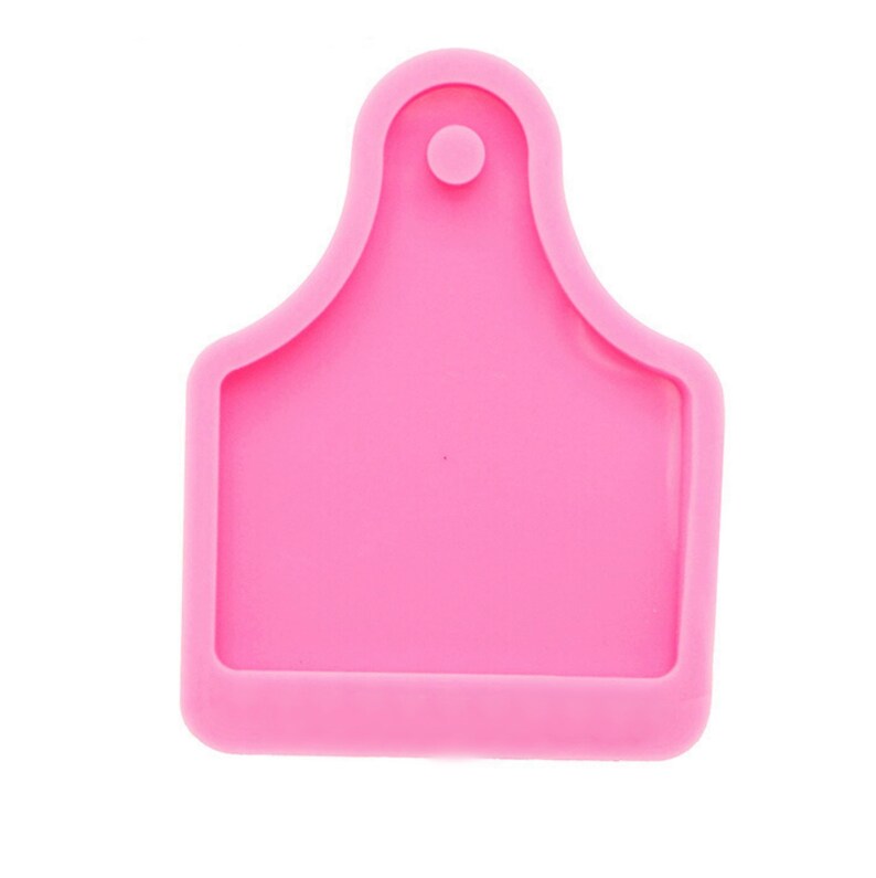 Cow tag silicone molds,Cow Tag Shiny Pink Silicone Key Chain Mold,3d Silicone fondant mold Design Mold,DIY Keychain,Custom Keychain