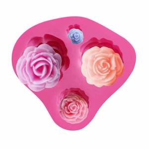 Molde de silicone em formato de flor de rosa, molde de silicone em formato de flor, molde de silicone 3D para fondant, molde de decoração, utensílios de confeitaria, molde de silicone para sabonete, molde para topo de bolo