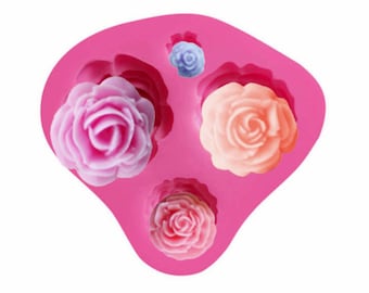 Stampo in silicone a forma di rosa, stampo in silicone a forma di fiore, stampo in silicone 3D per fondente, stampo per decorazioni, forniture per pasticceria, stampo in silicone per sapone, stampo per decorazioni