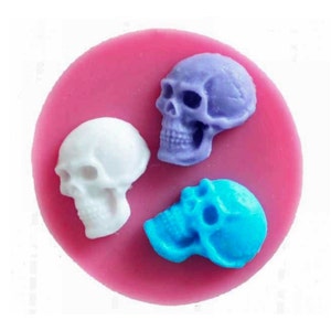 Molde de silicona del cráneo de la cabeza del esqueleto, molde de silicona del cráneo pequeño, molde de silicona del cráneo de Halloween, molde decorativo de joyería artesanal,