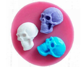 Skeleton Head Skull Silicone Mold,Small Skull Silicone Mold,Halloween Skull Silicone Mold,Decorative Craft Jewelry Making Mold,