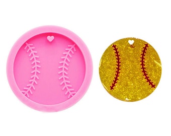 Baseball keychain Silicone Mold,keychain Silicone Mold,Shiny Silicone Softball/Baseball Mold,