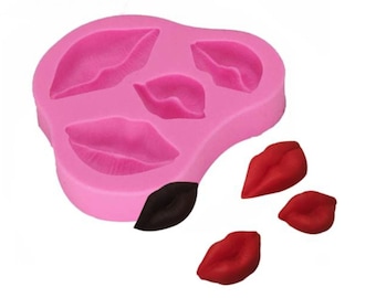 Lips Silicone Mold,Kissing Lips Mold Craft Mould DIY, Cupcake Topping,Gum  Paste Mold,3d Silicone fondant mold Design Mold,Kitchen Supplies