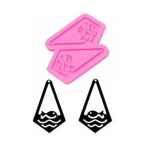 Kleine vis getij type siliconen mal, sleutelhanger epoxyhars charms sieraden oorbel ketting polymeer klei mold