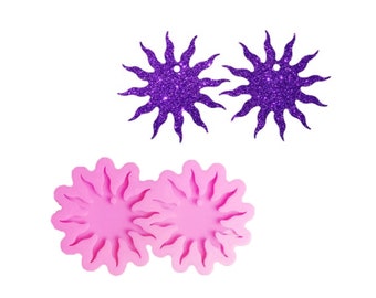 Glossy Shiny Sun flower Mold, Silicone Mould for Resin Earrings, for epoxy resin jewellery making Necklaces