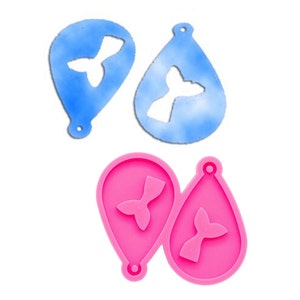 Mermaid earring mold, Mermaid Teardrop Earrings Handmade DIY epoxy mould Silicone Molds,