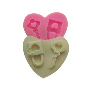 cake decorating tools silicone Love lock shape key fondant silicone mold