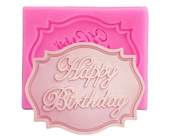 Happy Birthday Mold, Small Happy Birthday Silicone, Fondant Mold, Resin Mold, Chocolate Mold, Gum Paste Mold, Cupcake Decorating