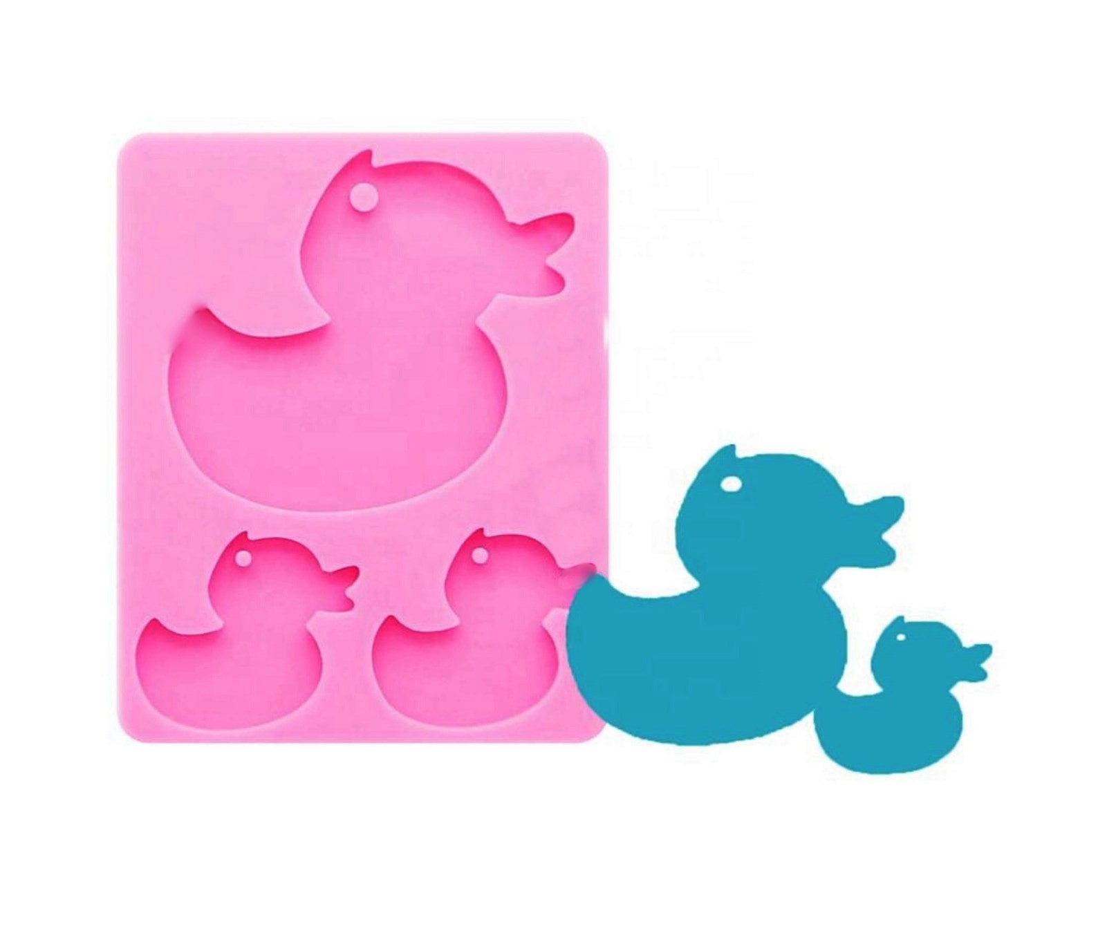 Duck and Duckling Keychain Silicone Mold Shiny Duck Keychain Etsy