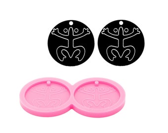 Shiny Silicone Coqui Taino mold for Earring - Jewelry Resin Casting Pr Flag Molds - DIY Epoxy Mold