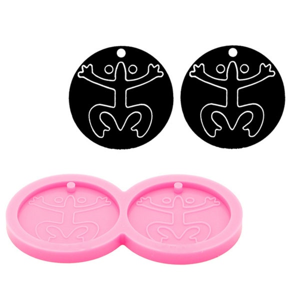 Shiny Silicone Coqui Taino mold for Earring - Jewelry Resin Casting Pr Flag Molds - DIY Epoxy Mold