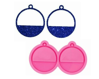 shiny silicone semi-circle earrings mold,Earrings Mold Silicone,Shiny earring molds,Jewelry Mold