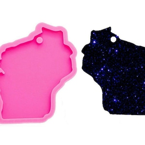 Wisconsin state keychains Molds DIY map Jewelry keychain mould Epoxy Resin Mold Custom,Silicone Keychain Mold,Pendant mold,Glitter Mold