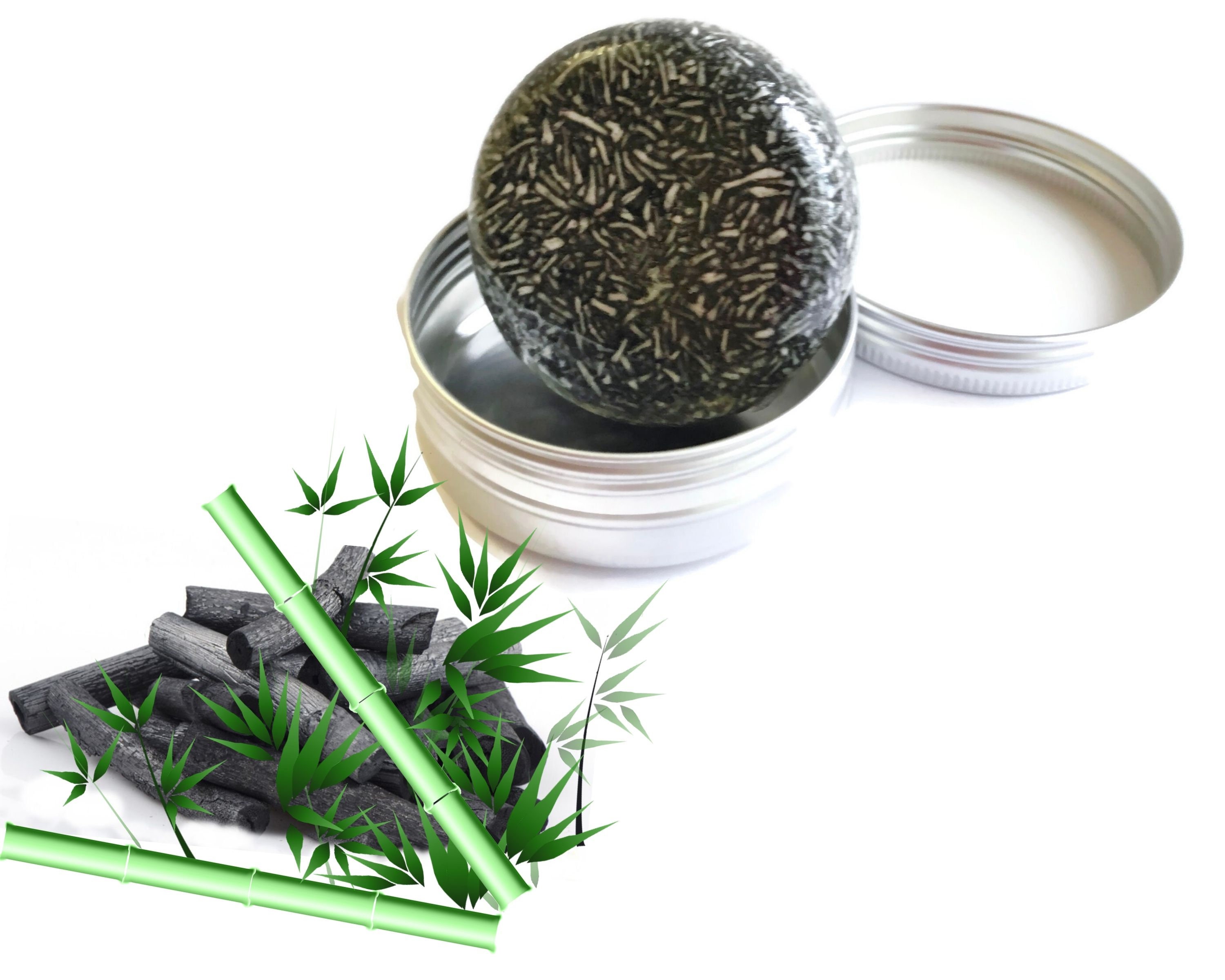 Bamboo Charcoal Shampoo Bar Handmade Hair Shampoonatural Dry Etsy