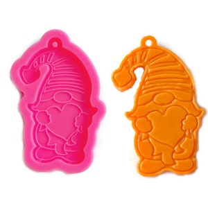 Glossy ORIGINAL GNOME with heart Silicone Molds, Resin Crafting Mold , Silicon Mould for Epoxy Jewellery Making