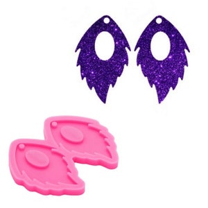 Glossy Feather Earring mold,Earrings Mold Silicone,Shiny earring molds,Silicone Earring, Silicone Mold,Jewelry Mold, Shiny Mold