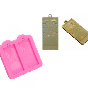 Sunshine keychain silicone Mold, earring Molds, with keychain hole Epoxy Resin Mold,earring keychain Necklace Polymer Clay Mold