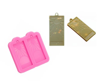 Sunshine keychain silicone Mold, earring Molds, with keychain hole Epoxy Resin Mold,earring keychain Necklace Polymer Clay Mold