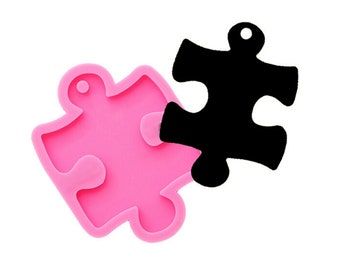 Shiny Puzzle Silicone Molds DIY epoxy résine table moule silicium artisanat personnalisé moule artisanat porte-clés, silicone porte-clés moule, bijoux moule