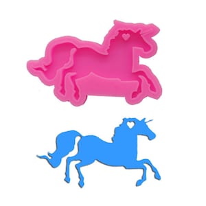 Unicorn Horse Shiny Pink Silicone KeyChain Mold,Unicorn Pegasus Horse Silicone Shiny keychain mold Epoxy Resin Polymer Clay,Craft Mold