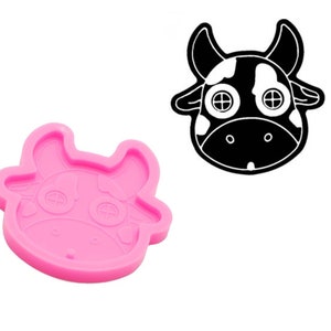 Shiny Cow Keychains Mold Silicone Mold Clay DIY Jewelry Making Epoxy Resin Mould