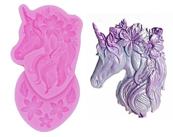 Unicorn Silicone Mold,3D Unicorn Silicone Mold Cupcake Topper Decoration Fondant DIY Party Cake Decorating Tool Candy Gumpaste dessert tools