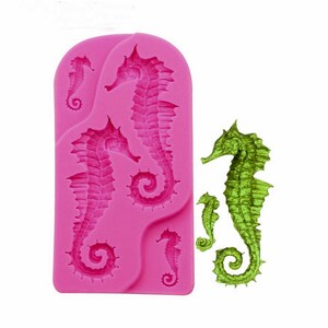 Seahorse Silicone mold,4 cavities Sea horse silicone mold seahorse silicone mould,Food Safe Fondant Chocolate Candy Mold Jewelry