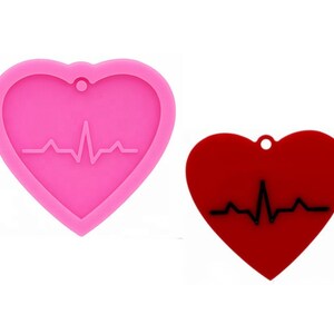 Bright Heart silicone Keychain Mold, Mould for Epoxy Jewellery Making, Molds Resin Craft