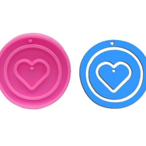 Large Round heart keychain mold shiny silicone mold for keychain key ring,3d Silicone fondant mold Design Mold,Jewelry Mold,Craft Mold