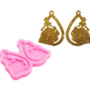 Girl skirt Earrings Silicone Molds , Clay Molds , DIY Resin Epoxy jewelries Mold , Polymer Clay,Shiny earring molds