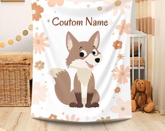 Velveteen Plush Blanket - Cozy Fox Design, Fuzzy Throw Blanket, Animal Lover Gift, Winter Home Decor, Forest Creature Print, Warm Bedding