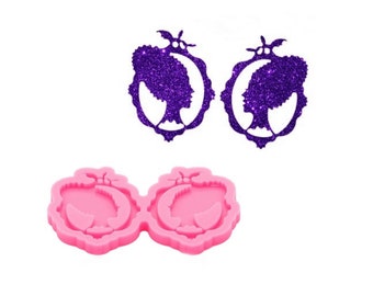 Super Glossy Head Earrings Mold Resin Craft Keychain Silicone Mould for DIY jewelry Epoxy Crafting Mold