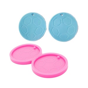 Shiny soccer Football shape Earrings necklace Epoxy Mould Crafting Tools Silicon Mold for Resin Jewelry,