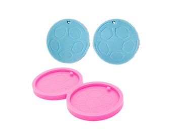 Shiny soccer Football shape Earrings necklace Epoxy Mould Crafting Tools Silicon Mold for Resin Jewelry,