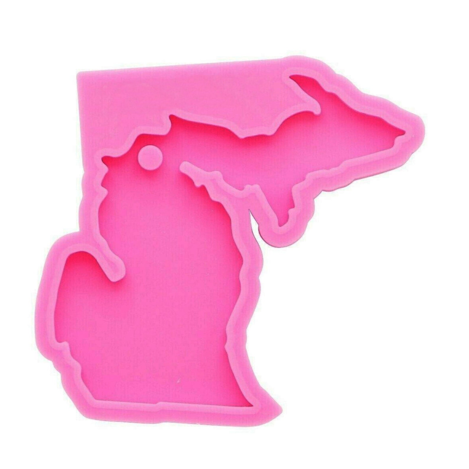 Shiny michigan shape keychain mold DIY epoxy craft silicon