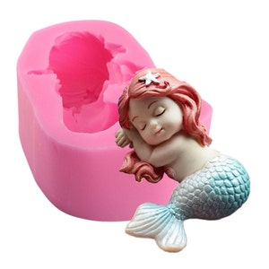Mermaid Mold, Mermaid Silicone Mold, 3d Silicone fondant mold, Handmade Soap,Cake Fondant Mould