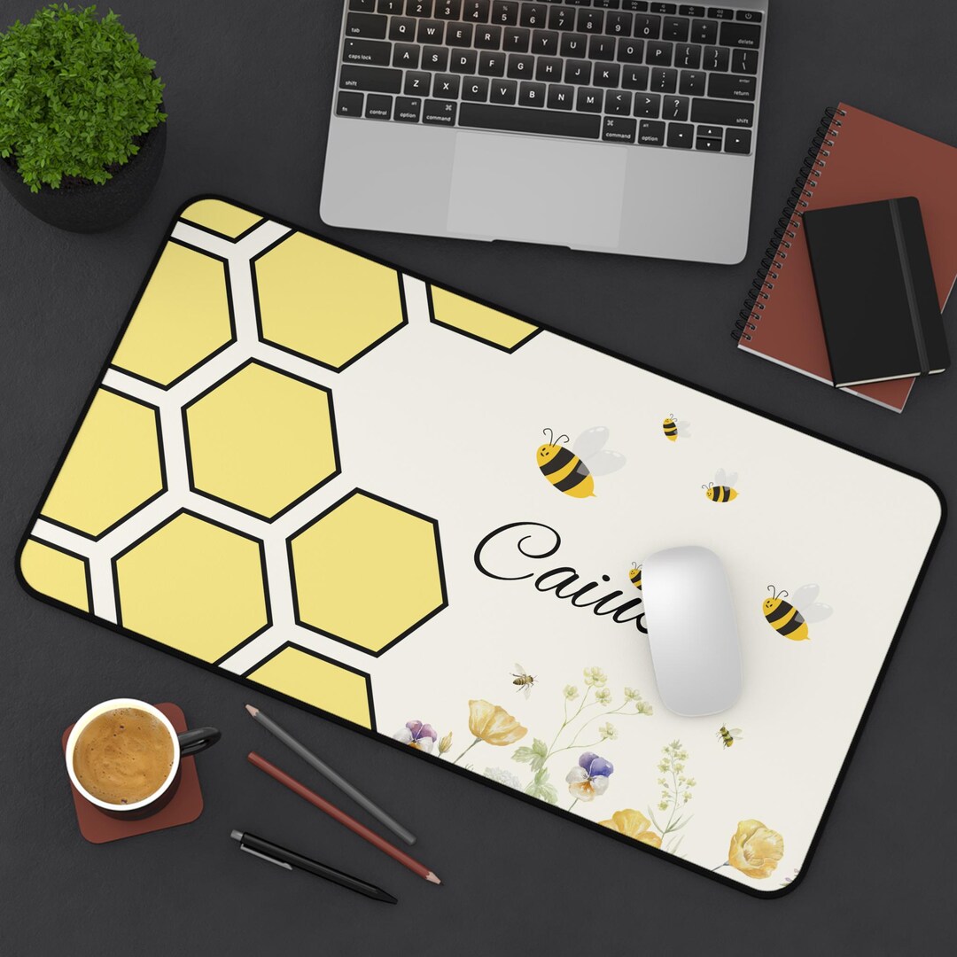 Custom Bee-themed Desk Mat for Home Office, Personalized Mouse Pad ...