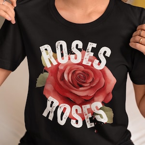 Red rose, Floral,Botanical,Flower print shirt