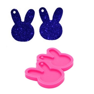 Rabbit Shape Silicone Mold Bunny Earrings Fashion Jewelry Epoxy Resin Mould,Earrings Mold Silicone,Shiny earring molds