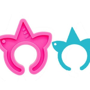 Keychain Mold,Shiny unicorn Headband Ears mold Silicone Molds DIY resin epoxy keychains Mould for jewelry Key ring pendant decoration