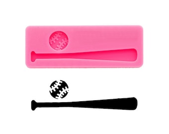 Shiny Baseball and baseball Keychain / Necklace Dangle Silicone Mold Jewelry Epoxy Mould Not sticky Resin Crafting Tools
