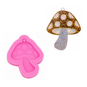Mushroom Earrings Silicone Resin Mold,Mushroom Earings Silicone Mold-Jewelry Flexible Resin Mold-Shiny Food Mold,Jewelry Mold Glitter Mold