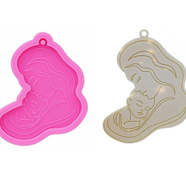 Mother And Child Baby Embrace Silicone Resin Mold Jewelry Keychain Crafts