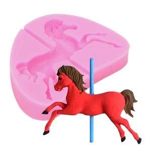 Carousel Horse Silicone Mold,Horse Silicone Mold,Horse Cartoon Animal Silicone Fondant Cake Molds Chocolate Mould Decoration Tools