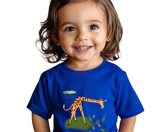 Maglietta per neonati con stampa giraffa, graziosa maglietta per neonati, abbigliamento per bambini in morbido cotone, regalo perfetto per baby shower, abbigliamento per neonati a tema animali