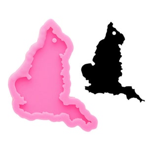 Super Glossy United Kingdom Map Resin Mold, Mould Craft Keychain, Silicone Mold For Epoxy Resin Jewellery Making
