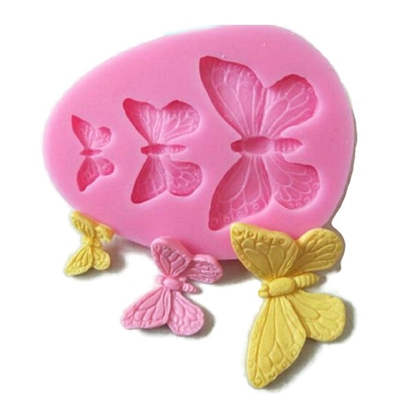 Butterfly Silicone Mond, 3D Butterfly Cake Decor Mold Silicone Fondant Accessories,Sugarcraft Decorating Tools