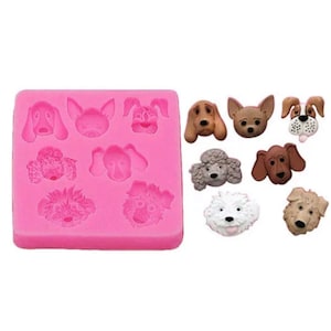 Dog Head Silicone Rubber Flexible Food Safe Mould- clay resin ceramics candy fondant candy chocolate soap Mould
